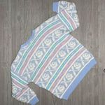 Vintage pastel chunky knit rose sweater harajuku oversized shirt medium Pink Photo 4