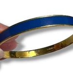 Vintage Monet Womens Bangle Bracelet Slip On Blue Gold Fashion Jewelry Photo 0