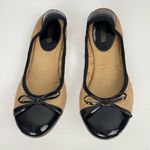 Michael Kors Michael Juliette Nude Black Leather Ballet Flats Size 7 Photo 1