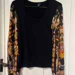 Blank London anthropologie knit sweater printed paisley sleeve pullover size XS Photo 0
