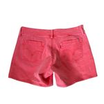 Levi's  Denim Shorts Size 10 Coral Pink Stretch Raw Hem Casual‎ Summer Photo 0