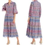 NWT ALICIA BELL Maddy Puff Sleeve Floral Maxi Dress Silk Cotton Long Sleeve Sz S Photo 1