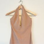 Oh Polly  Sunset Dreams Shimmer Halter Midi Dress Plunge Neck Champagne NEW Sz 4 Photo 5