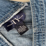 Original TY Wear Denim Jean Overall Dress Mini Frayed Hem Women's Size M Blue Photo 7
