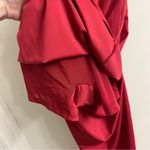 Popilush Shapewear Lace V Neck Side Slit Slimming Maxi Slip Dress Size Medium Red Photo 11