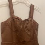 A New Day 2/$30 faux leather brown leather dress with bodice size small Photo 3
