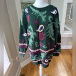 Vintage 90s Paris Sport Club Green White Paisley Ramie Cotton Tunic Sweater Sz M Size M Photo 7