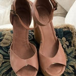 Joie NEW  Tan Leather Sandals Wedges 5" High Heel‎ Photo 0