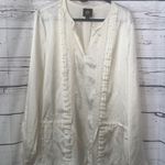 Amber Sun ivory pleated‎ blouse Size M Photo 1