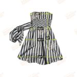 NWT BCBG Strapless Striped Pleated Bubble Sleeveless Dress Size 2 Retail $340 Black Photo 1