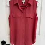 Worthington Sleeveless Button Up Collared Tank Top Coral Pink Women’s Size XS Photo 0