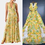ASTR The Label Noya Floral Pleated Cutout Maxi Dress-S Photo 1