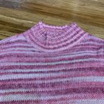 Loft Dress womens Small Pink Striped Mock Neck Sweater Long Sleeve Knit Cotton Photo 1
