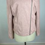 Anthropologie  Ett:Wa Pink Faux Leather Asymmetric Jacket Photo 4