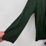 DKNY Black Label Green Lightweight Silk Trim Tie Cardigan 3/4 Sleeve Designer S Photo 2