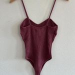SKIMS Sheer Knit Cami Bodysuit in Beet, Size Medium Photo 10