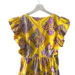 LA DOUBLEJ Honeybun Tiered Flutter Mini Dress Yellow Medium Photo 3