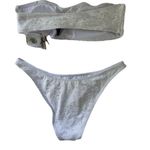 Cotton On Body Bikini Cheeky Bottom, Sz M & Sz L Bandeau Top, 2 Piece Ivory NWT White Photo 3