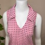 Vintage Retro 1970 1990 Pink Polkadot Blouse Photo 2