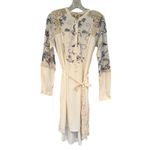 Anthropologie Tiny  Amarante Embroidered Shirtdress Women's S Cream Boho Hippie Photo 3