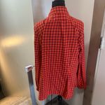 Woolrich Women's Orange Red Rust Buffalo Plaid Button Down Flannel Shirt Fall XL Photo 3