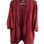 Soft Surroundings  3/4 sleeve terracotta cotton slub knit open front cardigan Photo 0