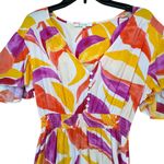 Anthropologie Anthro Abel The Label Dress L Multi Abstract Swish Midi Hi Lo Maximalist Boho Photo 1