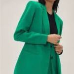 Nasty Gal  NWT Oversized Shoulder-Padded Blazer – Green | Size 6 Photo 2