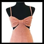 ZARA Topshop Peach Cutout Dress NWT | Size Small (4-6) | Bow, Side Cutouts, Shimmer Photo 4