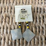 NEW Cara Moira earrings 90s Funky Geometric Black White Yellow Steel Posts Beads Photo 3