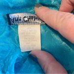 Vintage Ann Chabrol Teal Floral Jacquard Blouse w/ Bow Neck – Size 16 Blue Photo 8