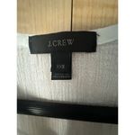 J Crew White Cotton Swim Cover Up Sz XXS V Neck Gauzy Navy Blue Trim Tie Tassels Photo 2