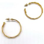 Gas Bijoux's Gold Tone Brass Braided Hoop Earrings Photo 4