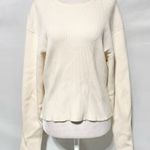 & Other Stories & Other Stories Rib Knit Slit Sleeve Round Neck Sweater Off White Size Large Photo 6