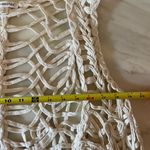 Roommates  Cream Crochet Fringe Vest Boho Festival Open Weave Cotton Size L Photo 3