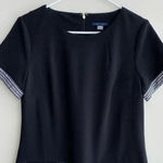 Tommy Hilfiger Black Zippered Short Sleeve Crew Neck Mini Evening Sheath Dress Photo 3