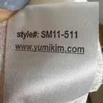 Yumi Kim Womens Floral Roll Tab Sleeves Cream Pink Button Top 100% Silk Size S Photo 8