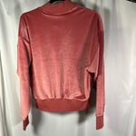 Adidas Women's Size S Sweatshirt Wonder Red Velour Mock Neck Cropped Top New Photo 6