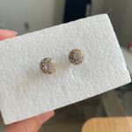 Gold Tone Stud Earrings Zodiac Clear‎ Rhinestone Star Detail Boho Clean Girl Photo 1