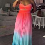 Amur   Dress Emmett Pleated Maxi Gown in Ombre Sunset Designer Chiffon  Photo 2