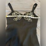 Sharagano of France XS Black Sheath Gown. Embroidered Bust. Low Slit. Photo 9