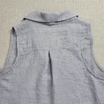 Just living Womens Tank Shirt Sz S Blue Chambray Button Down Collared Sleeveless Photo 1