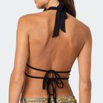 Edikted  Black Halter Open Back Tie Top Photo 1