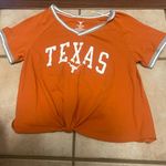 Womens Texas longhorns burnt orange white crop top shirt Size M Photo 0