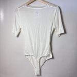 Free People Intimately Bodysuit Womens Wrap Short Sleeve Mesh Semi Sheer White Photo 8