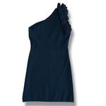 Keepsake  One Shoulder Ruffle Trim Black Bodycon Mini Dress‎ Women’s Size US 8 Photo 4
