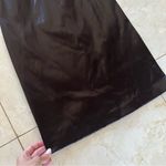 Theory  NWT Dark Brown Pleather Midi Dress Sz 6 Photo 4