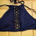 Becca By Rebecca Virtue Womens Black Crop Halter Bikini Swim Suit Top M Medium Photo 1