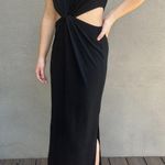 Boutique bought Black Knit Cut Out Shoulder Pad Maxi Dress Photo 2