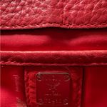 MCM Red Leather Whipstitch Trim Crossbody Bag Photo 7